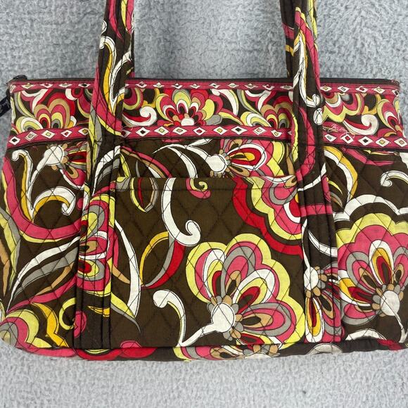 Vera Bradley Handbag Beaded Shoulder Bag Purse Boho Colorful Festive Brown Pink - Picture 11 of 15